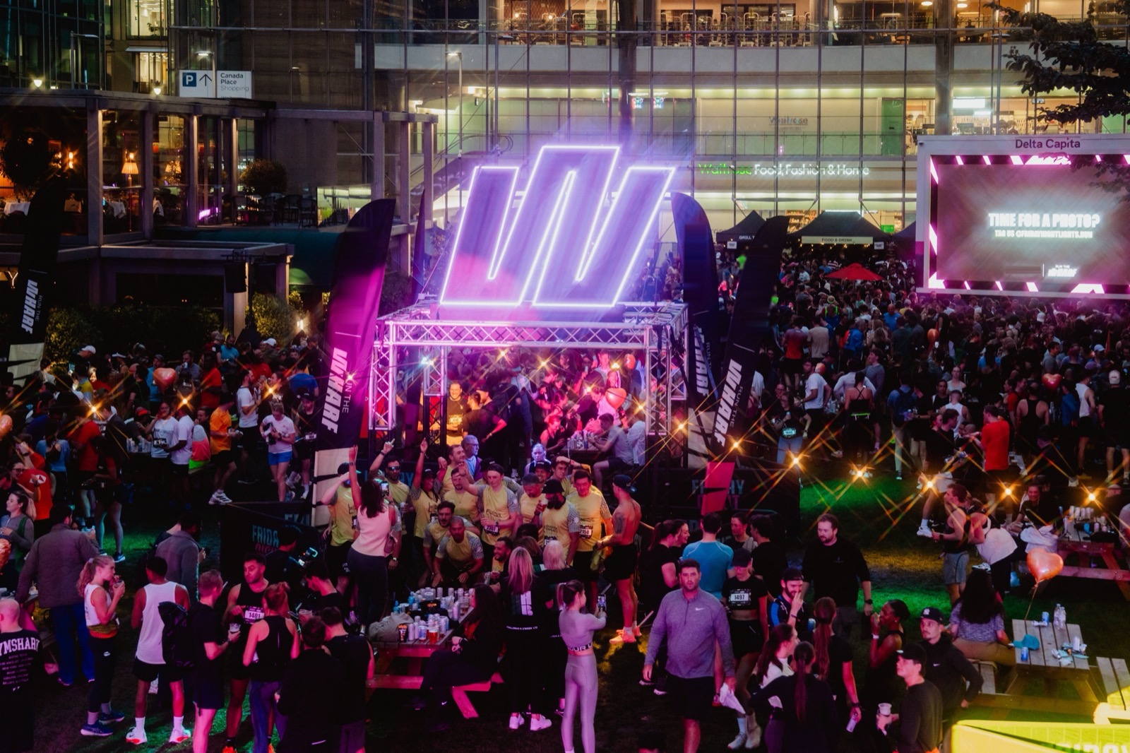 The after-party on Canada Square Park at last year's Run The Wharf